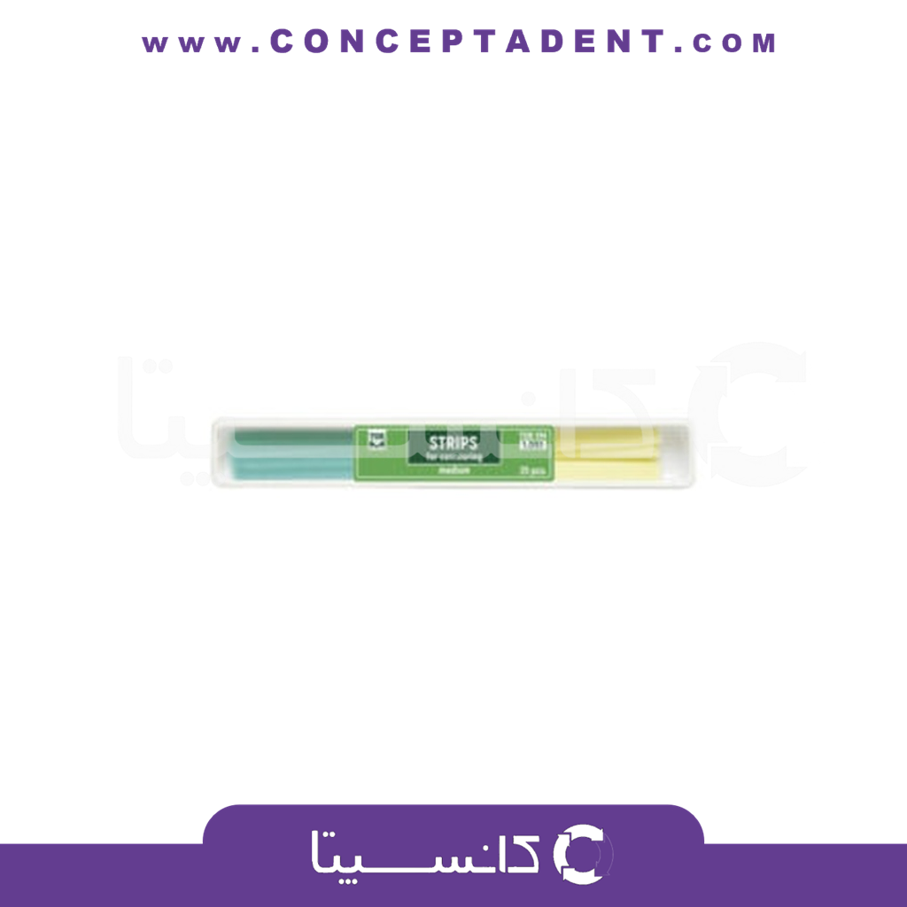 نوارپرداخت کامپوزیت استریپ بین دندانی 25 عددی دو رنگ 1.051 برند TorVM – TorVM 25-Piece Two-Color Interdental Composite Strip