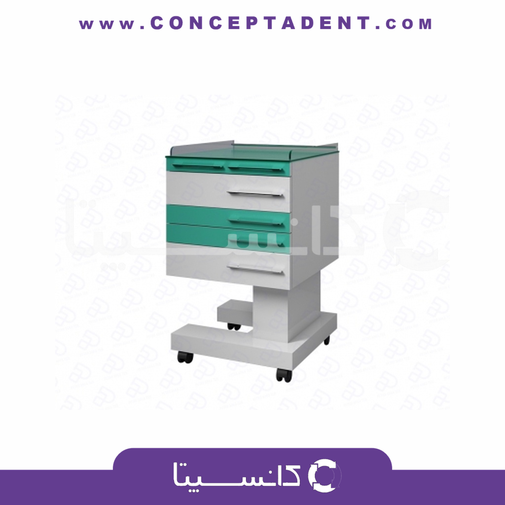 ترولی جراحی 4 کشو با پایه پدال دار TR415 برند navidekbatan