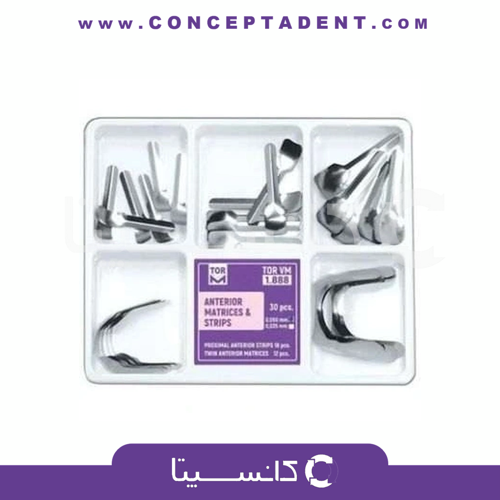 کیت نوار ماتریس قدامی کد 1.888 برند TORVM – Anterior Matrix Band Kit Code 1.888 TORVM
