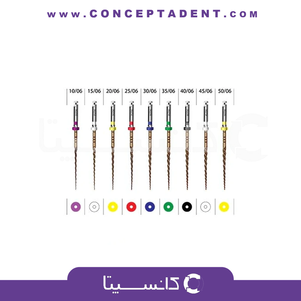 فایل روتاری طلایی تیپر ثابت 6% طول 25mm – Touch Gold Rotary File