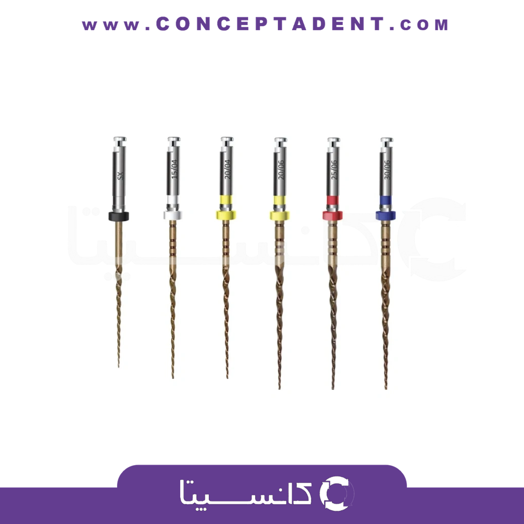 فایل روتاری طلایی تیپر ثابت 6% طول 25mm – Touch Gold Rotary File