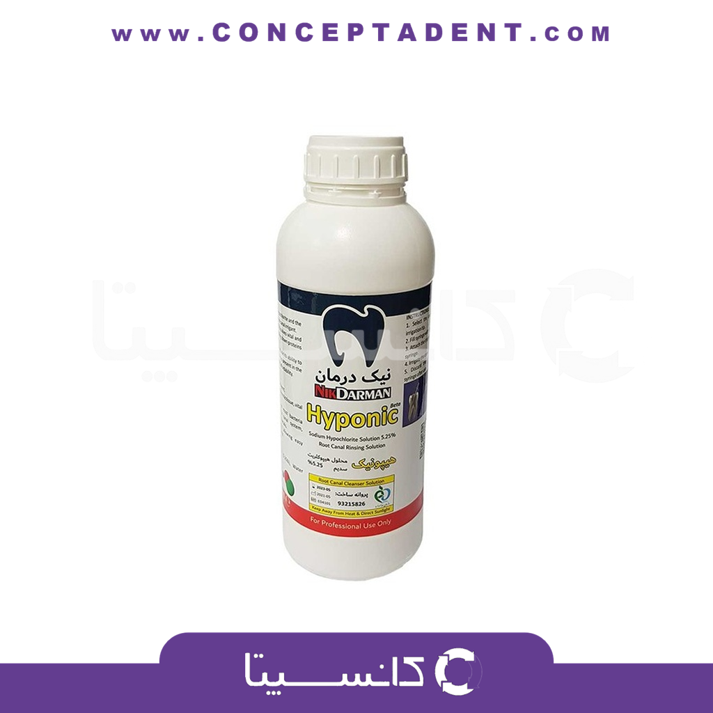 هیپوکلریت سدیم نیک درمان بسته بندی بزرگ 1 لیتری – Nik Darman 1 Liter Large Package Sodium Hypochlorite 5.25% Mega