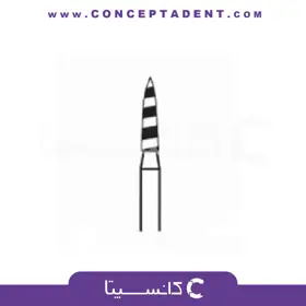 فرز مارپیچ زرد (سوپرفاین) مدل شعله شمعی بلند فرم 248 – Dental Carbide Burs 504