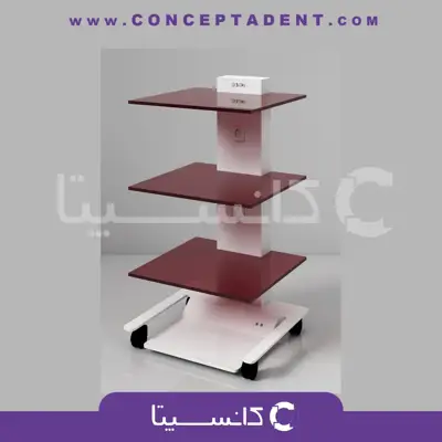 سرویتور 3 طبقه شیشه ای پهن با پایه پدال دار – SR307 برند navidekbatan