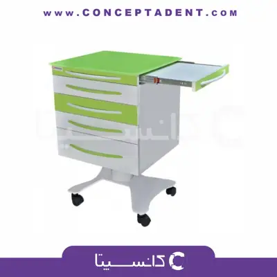 ترولی جراحی 4 کشو با پایه پدال دار TR415 برند navidekbatan