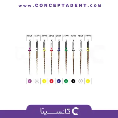 فایل روتاری طلایی تیپر ثابت 6% طول 25mm – Touch Gold Rotary File