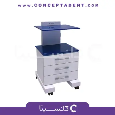 سرویتور 3 کشو با شیشه رنگی مدل SR 312 برند navidekbatan – SR 312 Colored Glass Drawer Unit