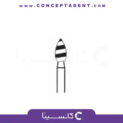 فرز مارپیچ زرد (سوپرفاین) مدل شعله شمعی پهن فرم 247 – Dental Diamond Burs 504