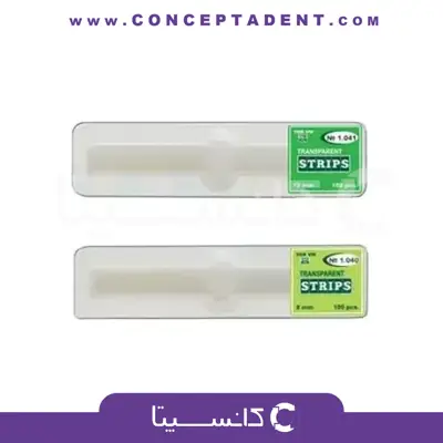 نوار سلولوئیدی شفاف طول 10 کدهای 1.244 و 1.243 برند TORVM – Transparent Celluloid Strip Length 10 Codes 1.244 and 1.243